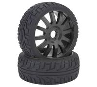 equlup 2PCS RC Wheel Tire, 100x41mm Wheel Rim Hub Tires Rubber Tyres Non Slip Road Racing RC Car Accessory for 1/8 On Road Racing Remote Car (Black)