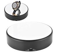 equlup 360° Rotating Display Stand, 18x4.5cm 1kg Load ABS Adjustable Electric Mirror Turntable Watch Holder Jewelry Display Base for Cosmetic Model