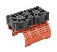 equlup 36mm RC Car Cooling Fans 28000RPM Motors Fan with Metal Heatsink 540 550 Brushless Motor 1/8 1/10 RC BrushlessMotor Heatsink (Orange)