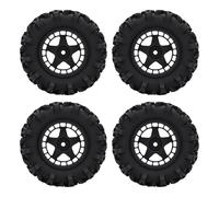 equlup 4PCS 1/14 1/16 RC Off-Road Car Tires, 90mm Rubber RC Truck Tires | with 12mm Hex Hub, Replacement Wheels Fit for Traxxas1/16 WLtoys144001