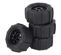 equlup 4PCS RC Beach Tires, 40x80mm Universal Rubber Plastic RC Car Desert Wheels Good Grip Shock Absorption Beach Snow Sand Tires Kit for 1/14 1/16 1/18 Proportional Remote Control Vehicle