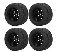 equlup 4Pcs RC Wheel Tires, 115mm/4.53in Rubber RC Wheel Rim Tires Universal High Grip Drift Wheels Hub Tyres for 1/10 Remote Car Modification Upgrade Parts