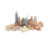 equlup Ancient Buildings Toys, 17PCS Miniatures Egyptian Pyramid Model Kit Miniature Buildings Ancient Egypt Toys Architecture Figurines Playsets for Party School Garden