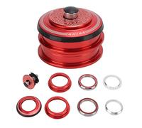 equlup Bike Headset, 44x44mm Double Bearings Bike Front Fork Stem Headset Aluminium Alloy Cycling Components Parts for Ordinary Straight Fork Tube (Red)