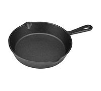 equlup Black Cast Iron Skillet, Vintage Cast Iron Skillet Frying Pan Campfire and Grill Non Stick Skillets Use to Sear, Sauté, Bake, Broil, Braise, Fry, or Grill (20cm)