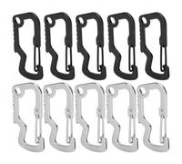equlup Bottle Opener Carabiner, 3.3x6.5cm/1.3x2.6in Stainless Steel D Shaped Buckle Carabiner Bottle Opener Multifunctional Spring Hook Clips for Hiking Climbing