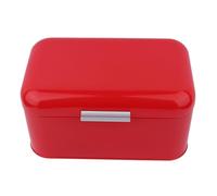 equlup Bread Box, 12x7.1x6.3in Solid Color Retro Metal Bread Bin Box with Lid Large Capacity Kitchen Storage Container for Home Kitchen Counter (Red)