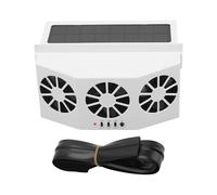 equlup Car Cooling Fan, Solar Powered 3 Fan Wide Angle Auto Ventilation Cooler 2.4 V Exhaust Radiator with Rubber Strip for Vehicle, Van, Truck, SUV, RV