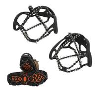 equlup Crampons, 1 Pair Spring Ice Crampon Shoe Covers Anti Slip Walk Traction Cleats Women Men Anti Slip Stainless Steel Spikes for Walking On Snow Ice (L)