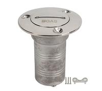 equlup Deck Filler Cover, 316 Stainless Steel Right Angle 1.5 Inch Boat Filler Port Gas Tank with 3 Screws and 1 Key Hardware for Boat Yacht Ship (GAS)