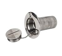 equlup Deck Filler Cover, 316 Stainless Steel Right Angle 1.5 Inch Boat Filler Port Gas Tank with 3 Screws and 1 Key Hardware for Boat Yacht Ship (FUEL)