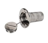 equlup Deck Filler Cover, 316 Stainless Steel Right Angle 1.5 Inch Boat Filler Port Gas Tank with 3 Screws and 1 Key Hardware for Boat Yacht Ship (WATER)