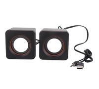 equlup Desktop Speaker, 3.5mm Jack Wired PC Speaker Double Track Mini Cube USB Stereo Portable Bar Audio for Laptop Computer