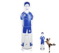 equlup Inflatable Football Training Dummy, 40 x 160cm/15.75 x 62.99in Soccer Dummy Goalkeepr Air Mannequin Free Kick Defender for Children Adult(Blue)