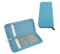 equlup Knitting Needles Case, 20cm/7.9in Oxford Fabric Portable Storage Organizer Bag Rhombus Lattice Pattern Crochet Hook Case for 20CM Sweater Knitting Needles