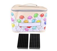 equlup Marking Pen Storage Bag, 120 Storage Holders with Handle Large Opening Prevent Deformation PU Leather Marker Case with Carry Handle for Travel Class