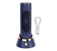 equlup Mini Bladeless Tower Fan, 5V 2A Type C 4000mAh 3 Speed Adjustable Quiet Table Tower Fan Indoor Standing Machine for Dormitory Office Bedroom