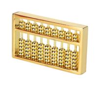 equlup Mini Brass Abacus, 9 Gears Chinese Math Calculating Tool 4.5x0.5x2.5cm/1.8x0.2x1in Vintage Style Educational Math Learning Tool for Kids Adult Collection