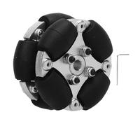 equlup Omnidirectional Wheel, 38mm/1.5in 2kg/4.4lb Load Aluminum PU Double Omni Wheel Robot Omni Directional Wheel for Robot RC Cars