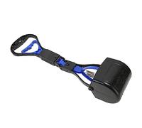 equlup Pet Pooper Scooper, 45cm/17.7in Dog Poop Pick Up Tool Folding Poop Scoop Portable Long Handle Grabber for Yard Grass Gravel (Blue)
