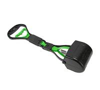 equlup Pet Pooper Scooper, 45cm/17.7in Dog Poop Pick Up Tool Folding Poop Scoop Portable Long Handle Grabber for Yard Grass Gravel (Green)
