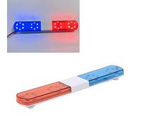 equlup RC Police Light, 5.7x0.9x0.5in 4.8-6V Ultra Bright RC Simulation Lamp Car LED Police Flash Light for 1/8 1/10 Axial SCX10 RC Car (Red and Blue)