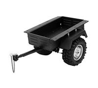 equlup RC Trailer Car, Aluminum Alloy Trailer Car Highly Simulation RC Car Vehicle Model Hitch Mount Trailer Crawler Towing Strap Builder Kit for SCX10 90046 RC Car (Black)
