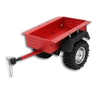 equlup RC Trailer Car, Aluminum Alloy Trailer Car Highly Simulation RC Car Vehicle Model Hitch Mount Trailer Crawler Towing Strap Builder Kit for SCX10 90046 RC Car (Red)