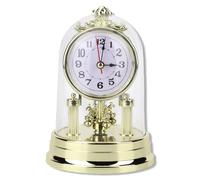 equlup Retro Style Table Clock, European Retro Style Room Clock 11x17cm/4.3x6.7in Battery Operated Vintage Analog Alarm for Bedroom Office Home