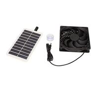 equlup Solar Power Panel Exhaust Fan, 3W 5V Solar Greenhouse Fan Energy Saving Odor Removal Solar Panel Power Mini Ventilator for Pet House Greenhouse Camping