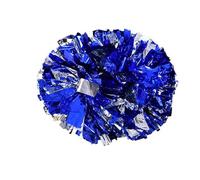 equlup Sport Pompoms, Cheerleader Aerobics Pompoms 29cm/11.4in Cheering Squad Hand Flowers for Cheer Dance Costume Accessory (blue+silver)