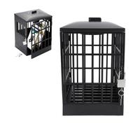 equlup Timed Cell Phone Jail Lock Box, 6 Phones Capacity Smartphone Prison Cage with Keys Plastic Lock Up Stand Holder for Classroom, Office, Family Time (Black)
