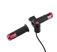 equlup Twist Throttle Accelerator Handle Grips, 3 Speed 12V-99V Throttle Accelerator Voltmeter Grip with LED Display Screen Replacement for Electric Bike (Red)