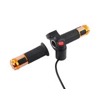 equlup Twist Throttle Accelerator Handle Grips, 3 Speed 12V-99V Throttle Accelerator Voltmeter Grip with LED Display Screen Replacement for Electric Bike (Gold)