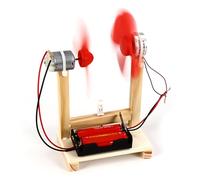 equlup Wind Generator Toy, 1.5V Science Experiment Tool DIY Wind Generator Unique Power Kit Children Educational Toy Kit for Hands on Physics Science Building Set