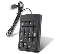 equlup Wired Number Pad, Portable Small USB Numeric Keypad, USB Numeric Keypad 19 Key Number Financial Accounting Keyboard Plug and Play for Laptop, Desktop, PC