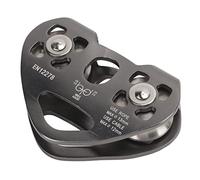 equlup Zipline Pulley, Tandem Speed Double Trolley Aluminum Zipline Swivel Pulley Rock Climbing Rope Pulleys for Aloft Work/Rappelling/Rescue