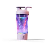 EQURA Electric Shaker Bottle, 25Oz Blender Bottles for Protein Mixes, Portable USB C Rechargeable Pulse Protein Shake Bottle, BPA Free, Colorful Light Base (Pink)