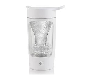 EQURA Electric Shaker Bottle, Blender Bottles, Made with Tritan - BPA Free - Portable Mixer Cup/USB Rechargeable Shaker Cups for Protein Shakes and Meal Replacement Shakes - White