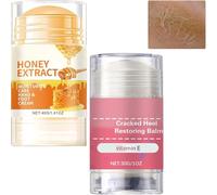 Equrhsa Foot Care Cream Cracked Feet Prevention Stick, Foot Balm Stick for Dry Heels, Intensive Moisturising Cream with Shea Butter & Coconut Oil, Anti-Cracking Heel Balm for Hard Skin (2Pcs)