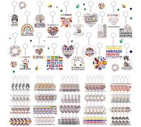 Equsion 100 Pcs Hispanic Heritage Month Keychains Bulk, Spanish Fiesta Party Favors Latino Heritage Decorations for National Hispanic Celebration, Latinx Cultural Appreciation Gifts for Women Men