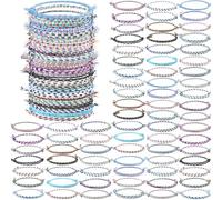 Equsion 200 Pcs Friendship Braided Bracelets Bulk Set, Colorful Woven String Bracelets for Party Favors, Graduations, Birthday Gifts, Adjustable Handmade Wrist Bands (Cool)
