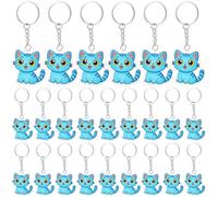 Equsion 24 Pcs Kpop Theme Party Favors K-pop Theme Acrylic Keychain Fans Keepsake Korean Wave Keyring Fan Meeting Supplies for Y2k Fans Birthday Gifts Popular Singer Party Supplies (Cats)