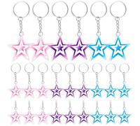 Equsion 24 Pcs Kpop Theme Party Favors K-pop Theme Acrylic Keychain Fans Keepsake Korean Wave Keyring Fan Meeting Supplies for Y2k Fans Birthday Gifts Popular Singer Party Supplies(Star)
