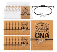 Equsion 24 Set Cna Appreciation Bracelets Gifts Bulk with Blessing Cards and Bags Certified Nursing Assistant Thank You Gifts for Cna Week Nurses Day Nursing Student Coworkers Graduation Retirement