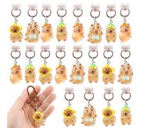 Equsion 28 Set Capybara End of Year Gift Bulk Cute Capybara Summer Vacation Keychains Cards Goodie Bag Fillers for Summer Break Graduation Party Favor Classroom Prizes Exchange Gifts