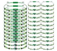 Equsion 36 Pcs Saint Benedict Bracelets Virgin Mary Saint Jude Bracelet Evil Eye Bracelets Catholic String for Women Men, about 3.15-11 inches/ 8-28 cm in perimeter, alloy and polyester, no gemstone