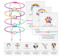 Equsion 36 Sets Pet Memorial Bracelet Gifts Bulk for Loss of Dog Cat Paw Print Rainbow Bridge Bracelets Pet Sympathy Remembrance Gifts for Cat Dog Lovers