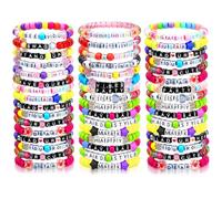 Equsion 48 Pcs Rave Kandi Bracelets Glow in the Dark,Lively