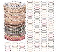 Equsion Friendship Braided Bracelets Bulk Set, Colorful Woven String Bracelets for Party Favors, Graduations, Birthday Gifts, Adjustable Handmade Wrist Bands